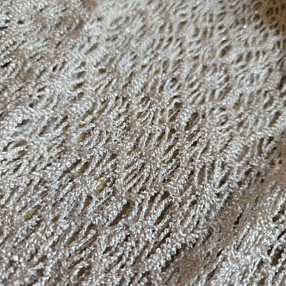 3/$25 Silver Sparkle Scarf Fringe Loose Knit